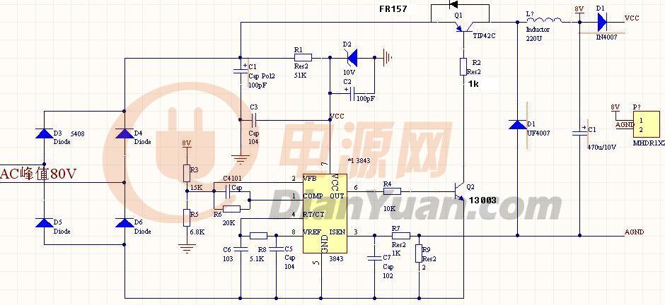 3843的降压电路问题
