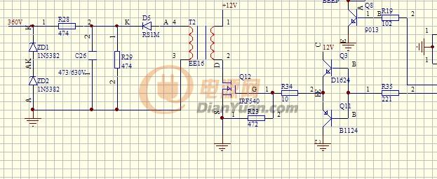 机用sg2525的pwm(48khz,48%占空比)输出脚给r35