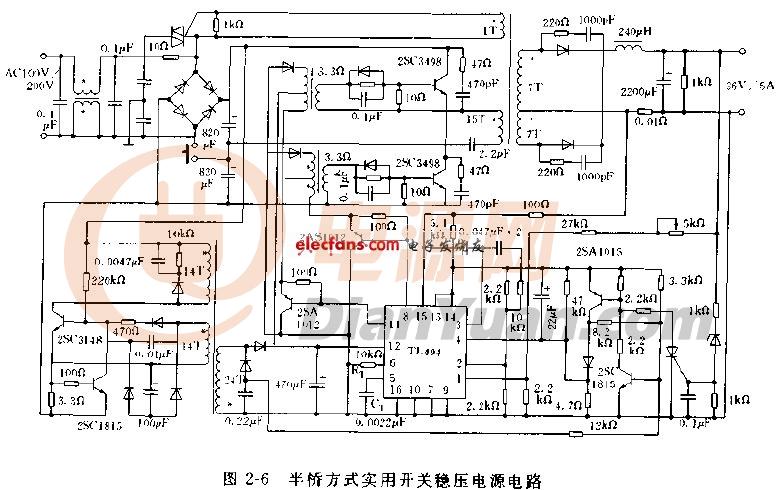 【问】谁有tl494普通半桥做的5v40a的显示屏电源图纸