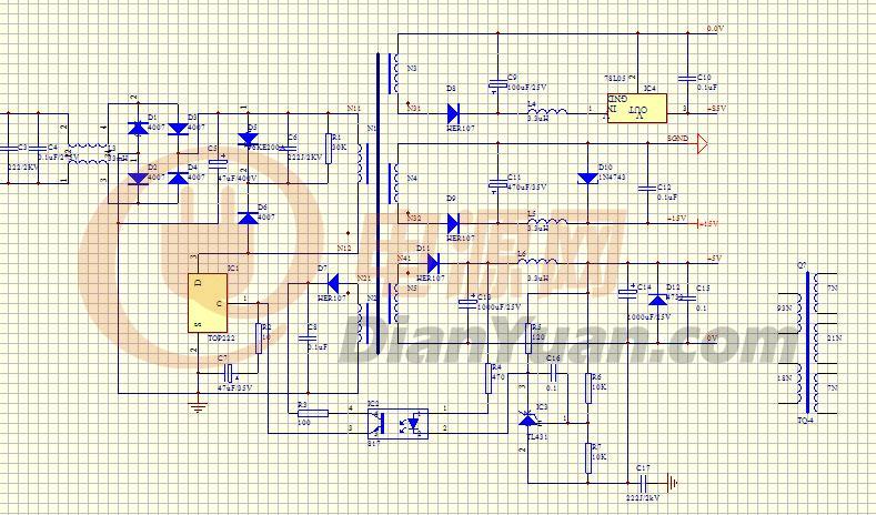 请高手指点下，TOP222 一路输出偏高-电源网