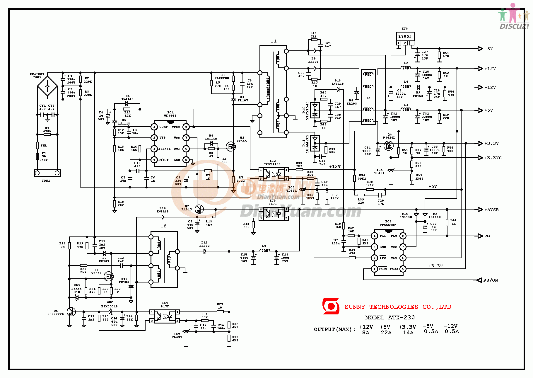 少见的ATX电源，3842+WT7510+LM393，单管，改造困惑…………-电源网