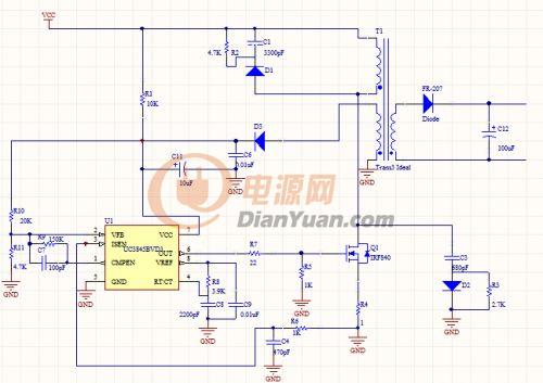 基于uc3845的反激式开关电源