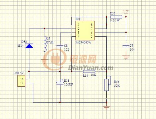 3.7v转5v电路