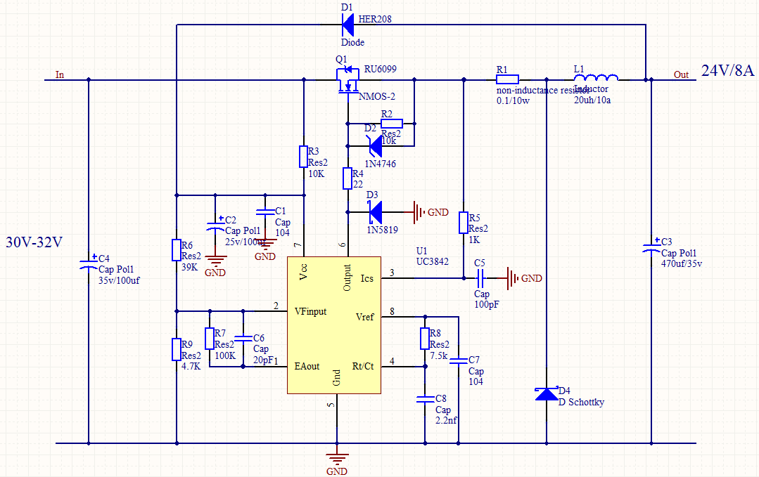 Uc3842 datasheet схема включения