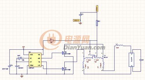 电子镇流器电压半桥逆变电路